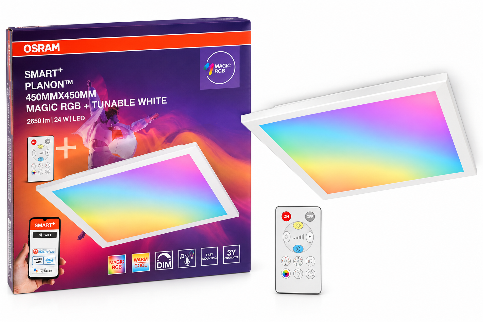 Lámpara LED RGB de techo inteligente LEDVANCE SMART+ PLANON MAGIC