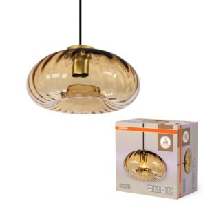 Lámpara colgante de techo OSRAM de cristal dorado E27