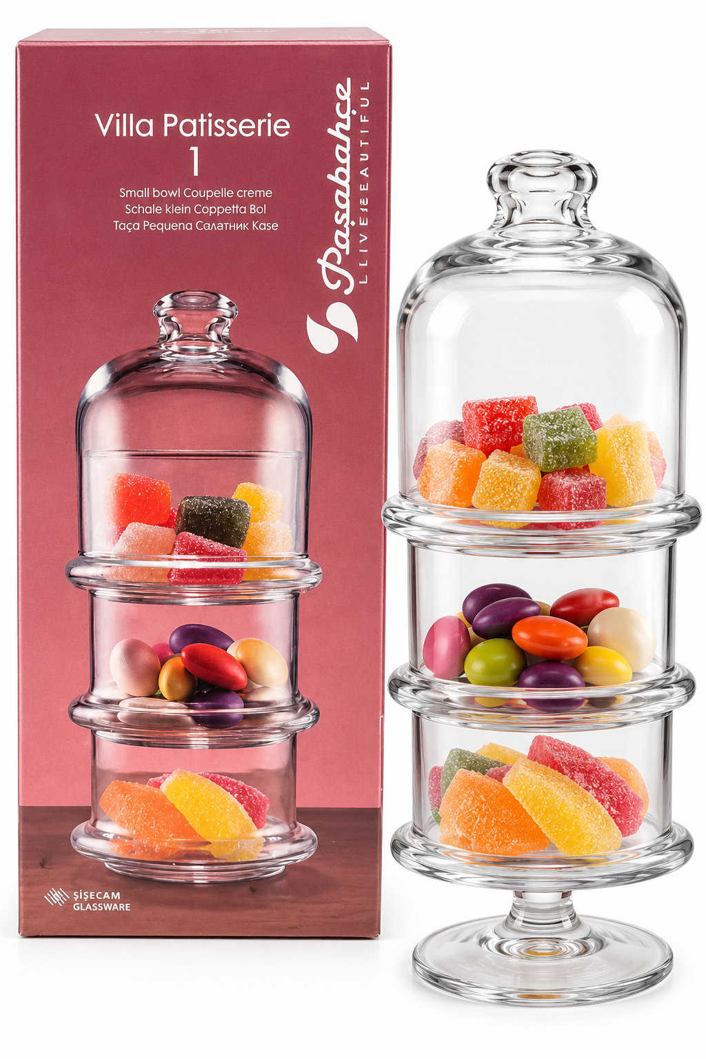 Tarros de cristal apilables Paşabahçe Villa Patisserie
