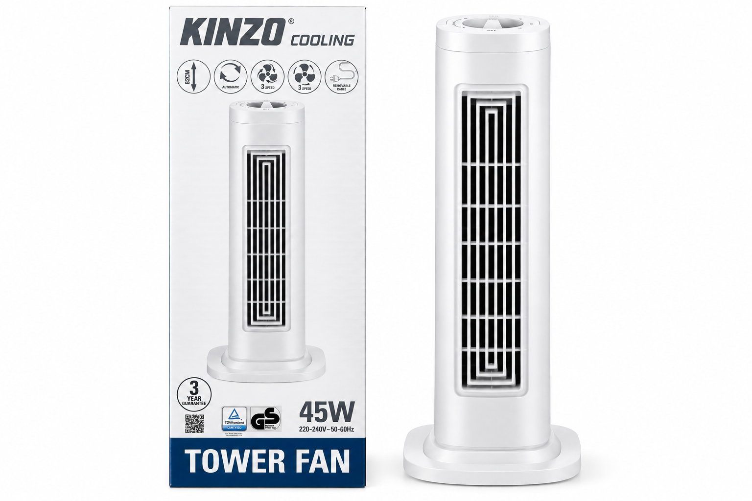 Ventilador de torre KINZO Cooling 3 velocidades BLANCO